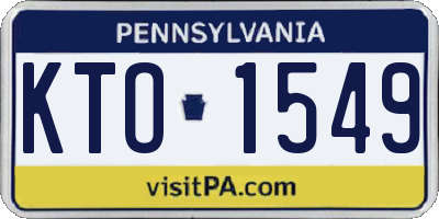 PA license plate KTO1549