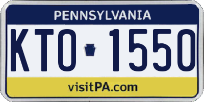 PA license plate KTO1550