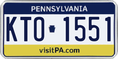 PA license plate KTO1551