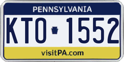 PA license plate KTO1552