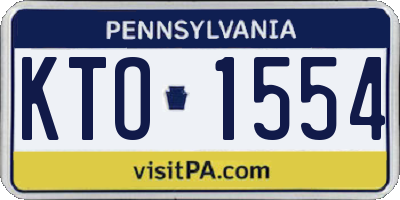 PA license plate KTO1554