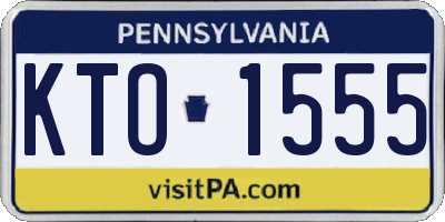 PA license plate KTO1555