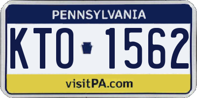 PA license plate KTO1562