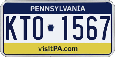PA license plate KTO1567