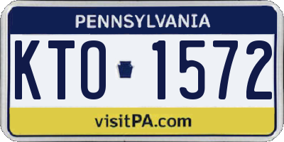 PA license plate KTO1572