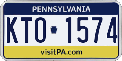 PA license plate KTO1574