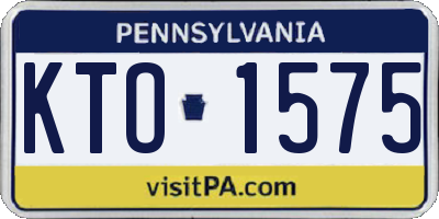 PA license plate KTO1575