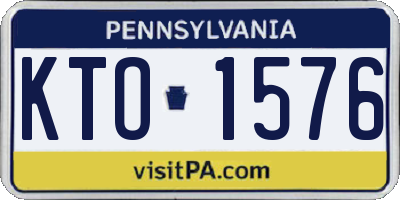 PA license plate KTO1576