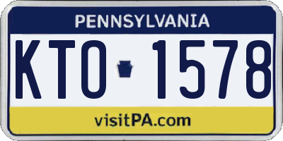 PA license plate KTO1578
