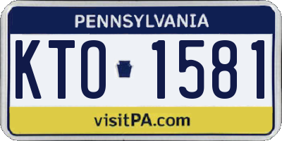 PA license plate KTO1581
