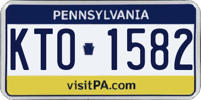 PA license plate KTO1582