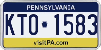 PA license plate KTO1583