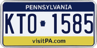 PA license plate KTO1585