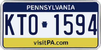 PA license plate KTO1594