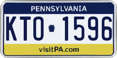 PA license plate KTO1596