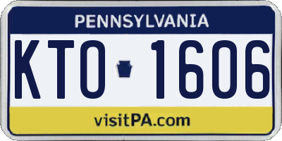 PA license plate KTO1606