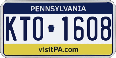 PA license plate KTO1608