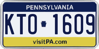 PA license plate KTO1609