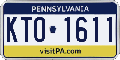 PA license plate KTO1611