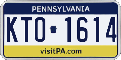 PA license plate KTO1614