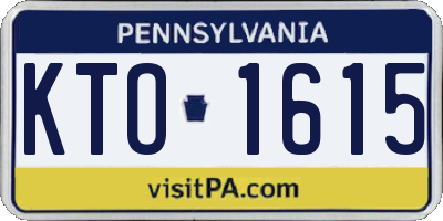 PA license plate KTO1615