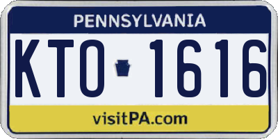 PA license plate KTO1616