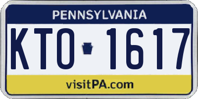 PA license plate KTO1617