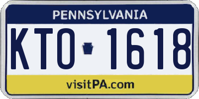 PA license plate KTO1618