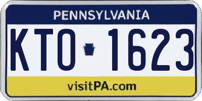 PA license plate KTO1623