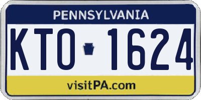 PA license plate KTO1624