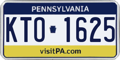 PA license plate KTO1625