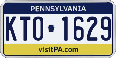PA license plate KTO1629