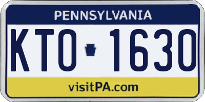 PA license plate KTO1630