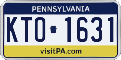 PA license plate KTO1631