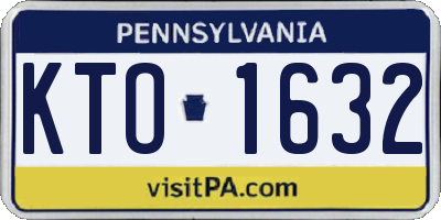 PA license plate KTO1632