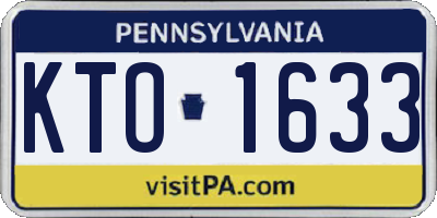PA license plate KTO1633