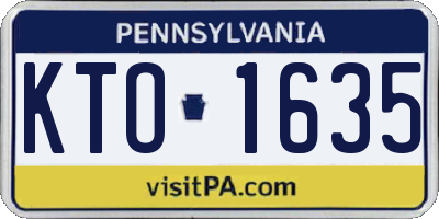 PA license plate KTO1635