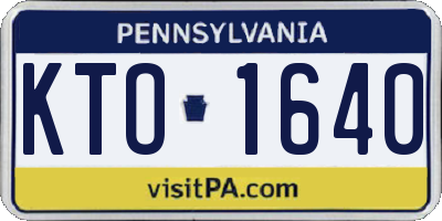 PA license plate KTO1640