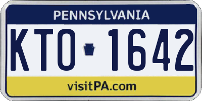 PA license plate KTO1642