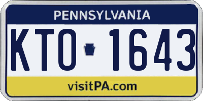 PA license plate KTO1643
