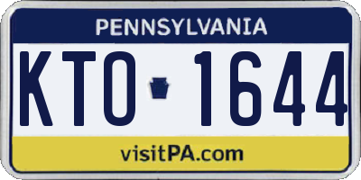 PA license plate KTO1644