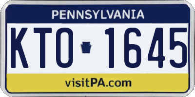 PA license plate KTO1645