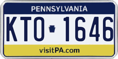 PA license plate KTO1646