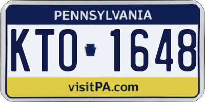 PA license plate KTO1648