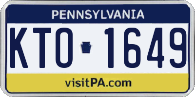 PA license plate KTO1649