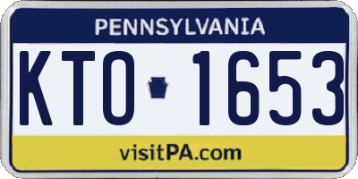 PA license plate KTO1653