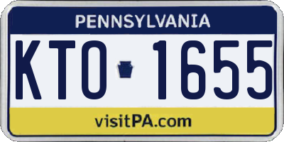 PA license plate KTO1655