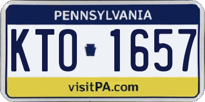 PA license plate KTO1657