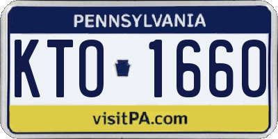 PA license plate KTO1660
