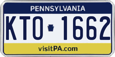 PA license plate KTO1662